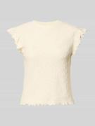 Jake*s Casual Strickshirt mit Rundhalsausschnitt und Wellensaum in Bei...