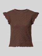 Jake*s Casual Strickshirt mit Rundhalsausschnitt und Wellensaum in Dun...