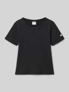 CHAMPION Regular Fit T-Shirt mit Logo-Stitching in Black, Größe 152