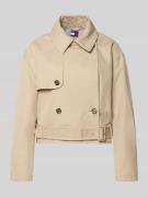 Tommy Jeans Relaxed Fit Trenchcoat aus Baumwoll-Mix in Beige, Größe L