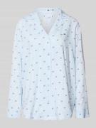 TOMMY HILFIGER Pyjamaoberteil mit Logo Print aus Viskose in Hellblau, ...