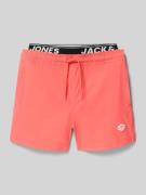 Jack & Jones Regular Fit Badehose mit Logo-Detail Modell 'Maui' in Kor...