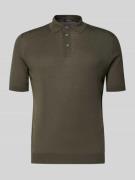 GRAN SASSO Slim Fit Poloshirt aus reiner Seide in Oliv, Größe 50