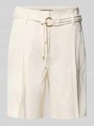 Marc Cain Wide Fit Shorts aus Leinen-Mix mit Viskose-Anteil in Sand, G...