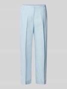 Brax Straight Fit Leinenhose mit elastischem Bund in Bleu, Größe 36