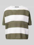 Luisa Cerano Strickshirt aus Leinen-Mix mit Rundhalsausschnitt in Weis...