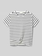 s.Oliver RED LABEL Slim Fit T-Shirt aus Baumwoll-Mix in Ecru, Größe 13...