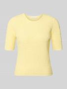 Rich & Royal T-Shirt in Strick-Optik mit Rundhalsausschnitt in Hellgel...