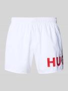 HUGO Badeshorts mit Label Print Modell 'MAKAI' in Weiss, Größe L
