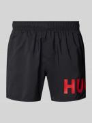 HUGO Badeshorts mit Label Print Modell 'MAKAI' in Black, Größe L
