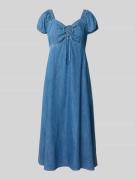 GAP Midikleid mit Puffärmeln in Blau, Größe L