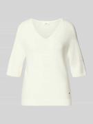 s.Oliver RED LABEL Regular Fit Strickpullover aus Baumwoll-Mix in Weis...