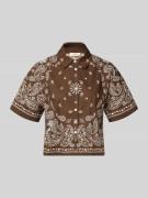 SUNCOO PARIS Regular Fit Hemdbluse mit 1/2-Arm Modell 'LUZ' in Schoko,...