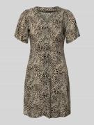 Only Minikleid aus reiner Viskose Modell 'EVIDA' in Taupe, Größe L