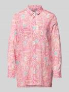 Milano Italy Regular Fit Bluse im Allover-Look in Pink, Größe 36