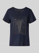 monari T-Shirt mit Ziersteinbesatz und Rundhalsausschnitt in Marine, G...