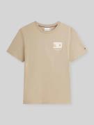 Tommy Hilfiger Regular Fit T-Shirt aus reiner Baumwolle in Beige, Größ...