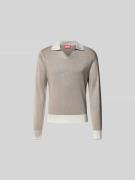 Diesel Sweatshirt mit Polokragen in Hellgrau, Größe L