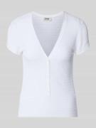 Drykorn Strickshirt mit Knopfleiste Modell 'ALKUNA' in Weiss, Größe XS