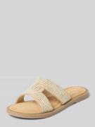 Tamaris Pantoletten aus echtem Leder in Beige, Größe 36