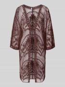 Pieces Kaftan aus Baumwoll-Mix Modell 'KARINA' in Mittelbraun, Größe 1