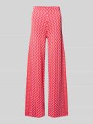 SUNCOO PARIS Flared Cut Hose aus Viskose-Mix im Allover-Look Modell 'J...