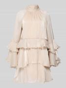Gina Tricot Minikleid im Stufen-Look Modell 'Flowy frill' in Sand, Grö...