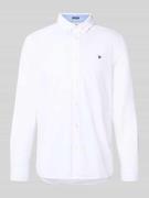 Superdry Regular Fit Freizeithemd mit Logo-Stitching in Weiss, Größe L