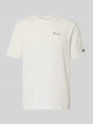 CHAMPION T-Shirt mit Strukturmuster und Label-Stitchings in Offwhite, ...