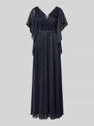 Vera Mont Maxikleid in Glitzer-Optik mit V-Ausschnitt in Blau, Größe 4...