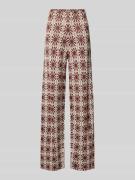 SUNCOO PARIS Flared Cut Hose im Allover-Look Modell 'JASPER' in Schoko...