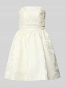 Hey Kyla Minikleid mit floralem Allover-Stitching in Offwhite, Größe 3...