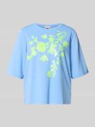 Milano Italy T-Shirt aus Viskose-Mix mit Paillettenbesatz in Hellblau,...