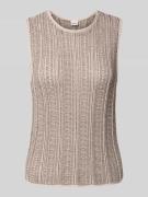 Stefanel Tanktop in Strick-Optik mit Rundhalsausschnitt in Dunkelbraun...