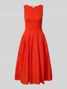 Gant Midikleid mit Rundhalsausschnitt und Eingrifftasche in Hellrot, G...