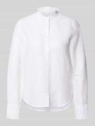 Gant Regular Fit Bluse aus Leinen-Baumwoll-Mix mit Stehkragen in Weiss...