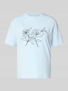 Vila T-Shirt mit Stitching Modell 'NORA' in Hellblau, Größe L