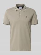 CHAMPION Slim Fit Poloshirt mit Label-Stitching in Hellgrau, Größe L