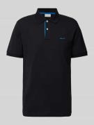 Gant Regular Fit Poloshirt mit Label-Stitching in Black, Größe XL