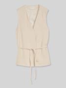 Tom Tailor Regular Fit Indoor-Weste aus Baumwolle-Leinen-Mix in Sand, ...