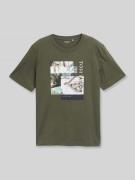 Tom Tailor Regular Fit T-Shirt aus reiner Baumwolle in Oliv, Größe L