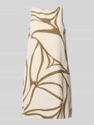 Vila Minikleid mit Leinen-Anteil und U-Boot-Ausschnitt in Beige, Größe...