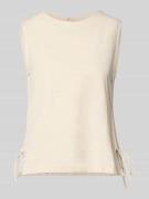 Vila Blusentop mit Leinen-Anteil mit seitlicher Schnürung in Beige, Gr...