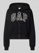 GAP Regular Fit Sweatjacke mit Logo-Stitching Modell 'Heritage' in Bla...