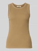 MOS MOSH Tanktop mit Logo-Stitching Modell 'Ara' in Cognac, Größe L