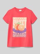 s.Oliver RED LABEL Loose Fit T-Shirt aus reiner Baumwolle in Koralle, ...