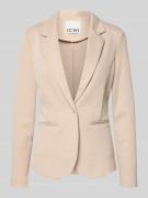 ICHI Slim Fit Blazer mit Paspeltaschen Modell 'KATE PIQUE' in Sand, Gr...