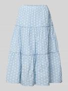 LOLLYS LAUNDRY Midirock im Stufen-Look Modell 'Morning' in Hellblau, G...