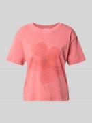 Jake*s Casual T-Shirt mit Motiv-Print und Rundhalsausschnitt in Korall...