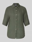 ZABAIONE Leinenbluse mit 1/2-Arm Modell 'Si44laa' in Khaki, Größe L